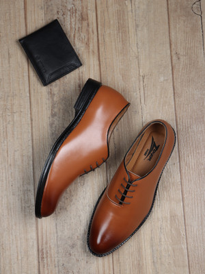 Zixer Genuine Synthetic Leather Office Tan Formal Shoes For Men || Stylish Look Oxford For Men(Tan , 7)