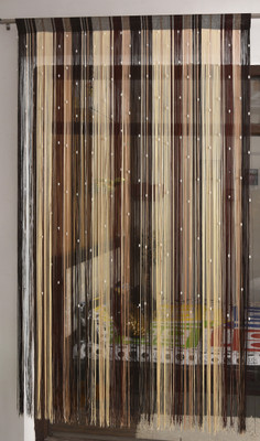 Shri Krishna 210 cm (7 ft) Polyester Semi Transparent Door Curtain Single Curtain(Striped, Multicolor)