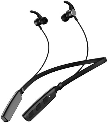 Worricow extra Bass 40hrs Playtime Bluetooth V5.0 Neckband IPX5 Waterproof Earphone Bluetooth Headset(Black, In the Ear)