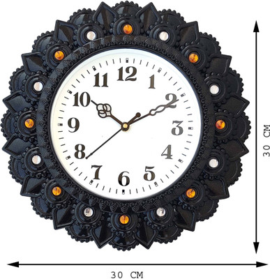 GrabBasket Analog 30 cm X 30 cm Wall Clock(Black, With Glass, Standard)