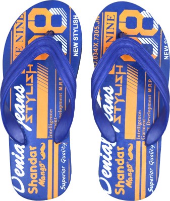 SHANDAR MANGO Men Flip Flops(Blue , 7)