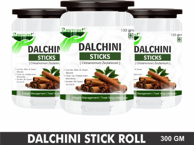 Rawmest Best Quality USDA Organic Ceylon Cinnamon Sticks-300GM |Dalchini Sticks(3 x 100)