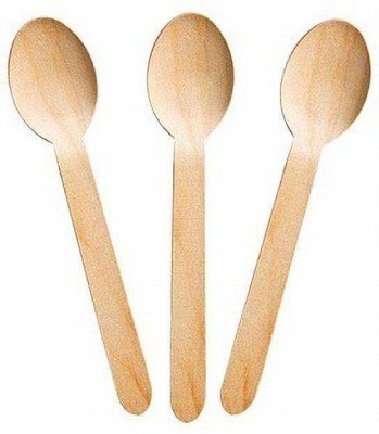 BAKERS4U Wooden Spoon Disposable Eco-Friendly Spoons (pack of 50 pcs) Disposable Wooden Dessert Spoon, Ice-cream Spoon, Cream Spoon, Soup Spoon, Sugar Spoon(Pack of 1)