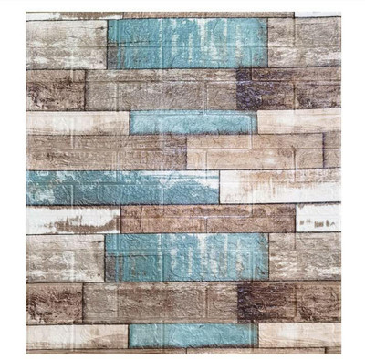 Wow Interiors 70 cm Foam Multi Colour Brick Removable Sticker(Pack of 1)