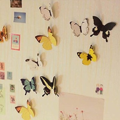 Indian Royals 30 cm Multicolor 3D Butterfly Wall Sticker (21 CM X 29.7 CM) Self Adhesive Sticker(Pack of 1)