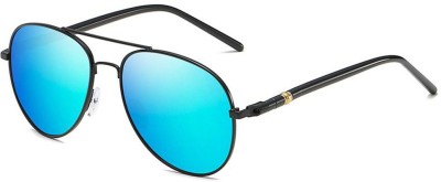 hayden haiza Aviator Sunglasses(For Men & Women, Blue)