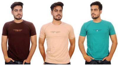 COTTON CANDY Cartoon Men Round Neck Multicolor T-Shirt