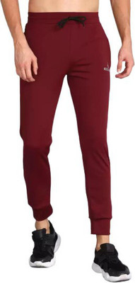 KIZAAR Solid Men Maroon Track Pants