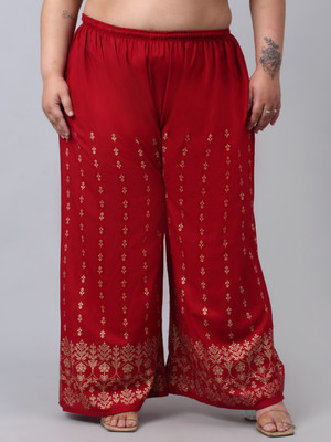 Trend Level Flared Women Maroon Trousers
