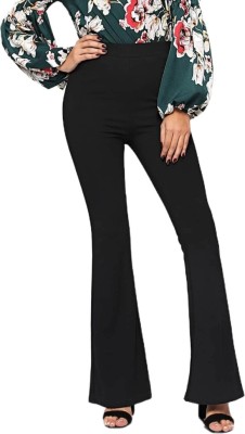 Latest Street Fashion Flared Women Black Trousers