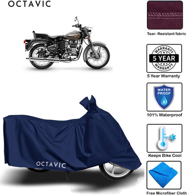 AUTOCAD Waterproof Two Wheeler Cover for Royal Enfield(Bullet 500, Blue)