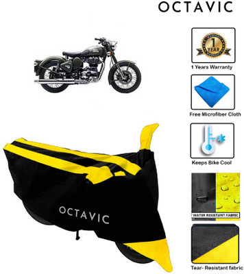 octavic Waterproof Two Wheeler Cover for Royal Enfield(Battle Green, Yellow)