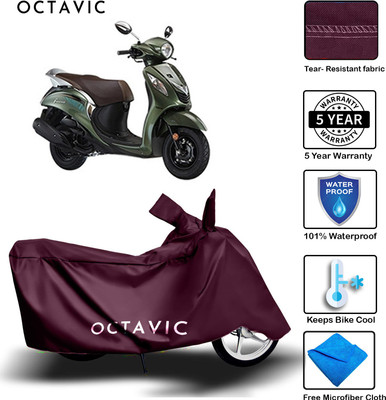 octavic Waterproof Two Wheeler Cover for Yamaha(Fascino, Maroon)