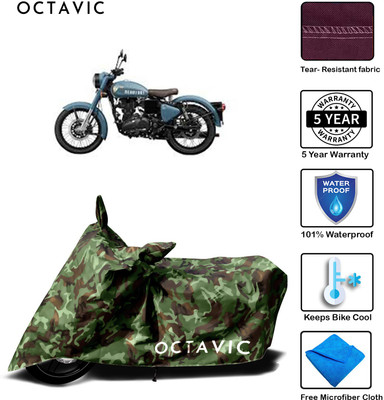 octavic Waterproof Two Wheeler Cover for Royal Enfield(Classic 350, Green)