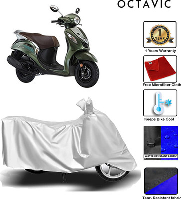 octavic Waterproof Two Wheeler Cover for Yamaha(Fascino, Silver)