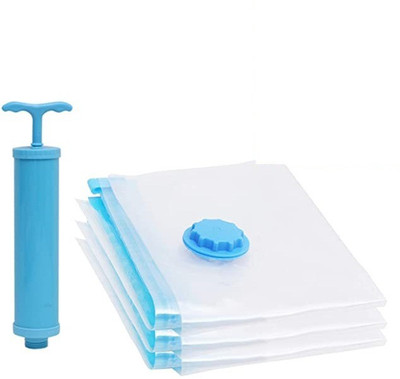 AADGEX Reusable Ziplock Vacuum Storage Space Saver Bags for Clothes Pack of 4 Vacuum Cleaner Bag