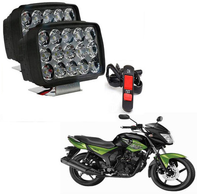 RWT DC Power Waterproof 15 LED Fog Head Lamp, (Pack of 2, Free On/Off Switch)-120 Fog Lamp Motorbike LED for Hero (12 V, 15 W)(Achiever)