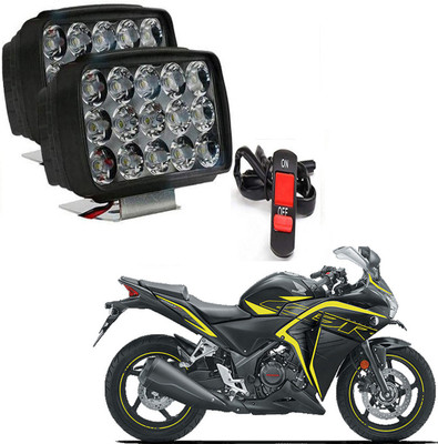 RWT DC Power Waterproof 15 LED Fog Head Lamp, (Pack of 2, Free On/Off Switch)-160 Fog Lamp Motorbike LED for Honda (12 V, 15 W)(CBR 250R, Pack of 2)