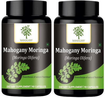 MAHOGANY Moringa Capsules set of two bottles (90 Capsules each)(2 x 90 Capsules)