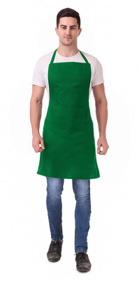 LEAFNEST Polyester Chef's Apron - Free Size(Green, Single Piece)
