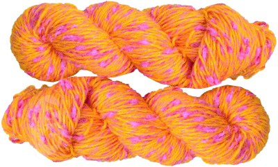 KNIT KING K/K Veronica Yellow pink (200 gm) wool ART- IJAHank Hand knitting wool ART- IJA