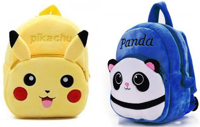 A Little Swag BM-Latch_combo of 2 yellow pikachu, blue panda_1175 12 L Backpack(Yellow, Blue)