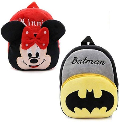 Bluemoon AVK_Combo of 2 grey batman, red minnie_1219 10 L Backpack(Red, Black)