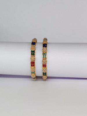 khetlazee Alloy Beads Gold-plated Bangle Set