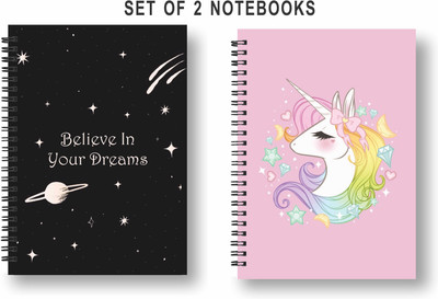 Papco Notebooks A5 Diary Ruled 144 Pages(Multicolor, Pack of 2)