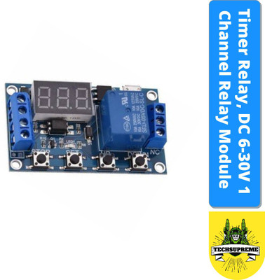 TechSupreme Timer Relay, DC 6-30V 1 Channel Relay Module Switch Trigger Time Delay Circuit Electronic Components Electronic Hobby Kit