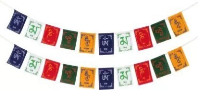 Daiyamondo Tibetian Buddhist Prayer Flags for Car and Bike (Pack of-2) Triangle Car Window Flag(Polyester)