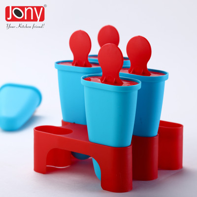Jony Ice Cream Maker / Kulfi Mould / Popsicle Mould Blue, Red Plastic Ice Cube Tray(Pack of1)