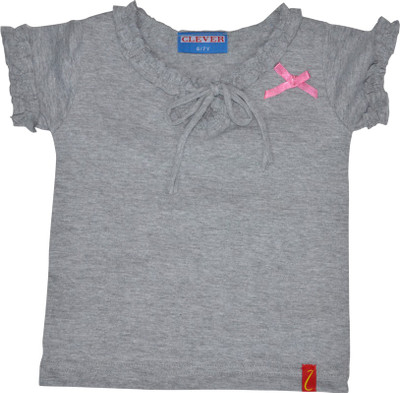clever Casual Cotton Blend Top(Grey, Pack of 1)