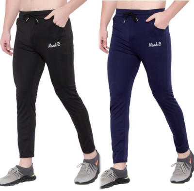 mank D Solid Men Black, Blue Track Pants