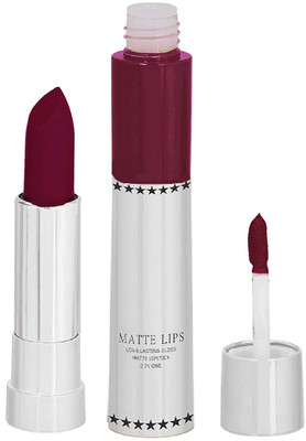 tanvi27 2 IN 1 MATTE LIPSTICK LONG LASTING GLOSS WINE COLOR(WINE, 8 g)
