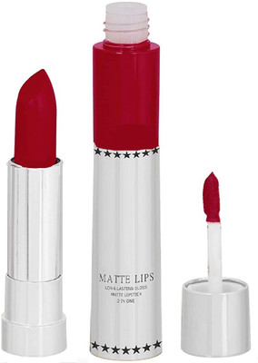 tanvi27 2 IN 1 MATTE LIPSTICK LONG LASTING GLOSS HOT RED LIQUID AND CRAYON LIPSTICK(RED, 8 g)