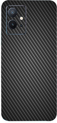 LAMHA Vivo IQOO Z6 5G Mobile Skin(Ultra Super Black Carbon Fiber With High Matte Finish.)