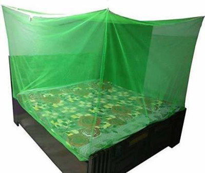 Ambi Enterprises Cotton Adults Washable Cotton Mosquito net King size (7ft x 8ft)_Soft Green Mosquito Net(Green, Bed Box)