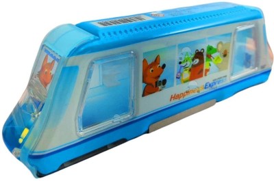 FunBlast Train Toy Pencil Box Train Art Plastic Pencil Box(Set of 1, Light Blue)