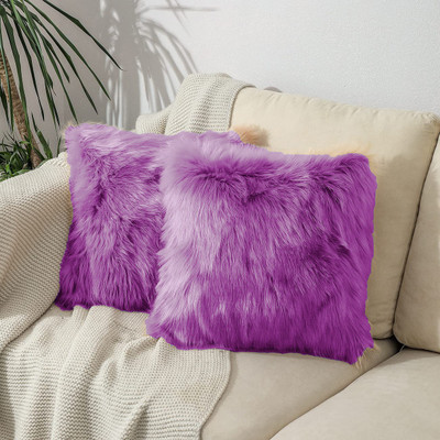 PICKKART Microfibre Solid Cushion Pack of 2(Mauve)