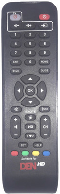 PMRK BEST IN BEST REMOTE COMPATIBLE FOR DEN HD SET TOP BOX REMOTE WITH FULL WORKING REMOTE DEN HD SET TOP BOX, DEN HD SET TOP BOX Remote Controller(Black)