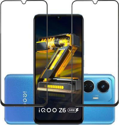 EITANSHA CREATION Edge To Edge Tempered Glass for IQOO Z6, IQOO Z6 (44W)(Pack of 2)