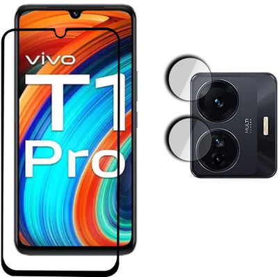 ISAAK Edge To Edge Tempered Glass for Vivo T1 Pro 5G Edge to Edge, 11D Tempered Glass & Back Camera Lens Protector(Pack of 2)