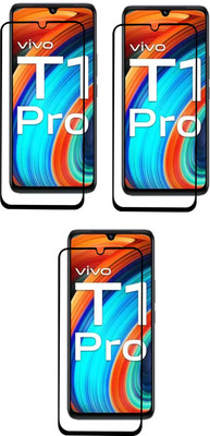 ISAAK Edge To Edge Tempered Glass for Vivo T1 Pro 5G Edge to Edge, Full Glue, 11D Tempered Glass(Pack of 3)