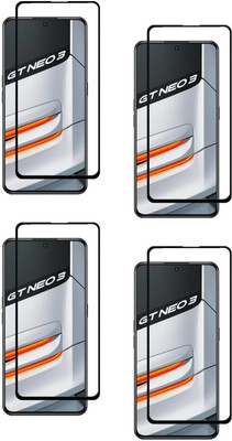 ISAAK Edge To Edge Tempered Glass for Realme GT Neo3 5G Edge to Edge, Full Glue, 11D Tempered Glass(Pack of 4)