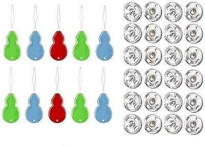 Kunfaya 10 Pc Needle Threader Picker + 60Pc Tich Button/Snap Fasteners Sewing Kit