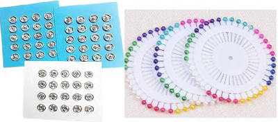 Kunfaya 40 Tich Button + 120Pc Plastic Pearl Head Pins Sewing Kit