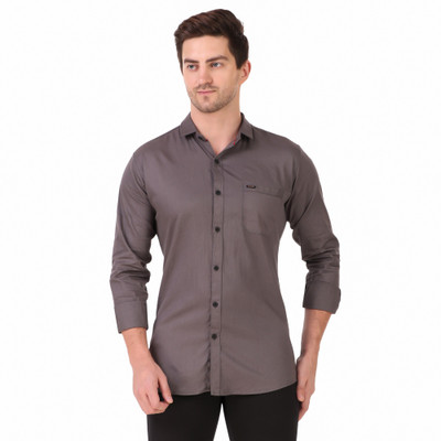 Masher Men Solid Casual Grey Shirt