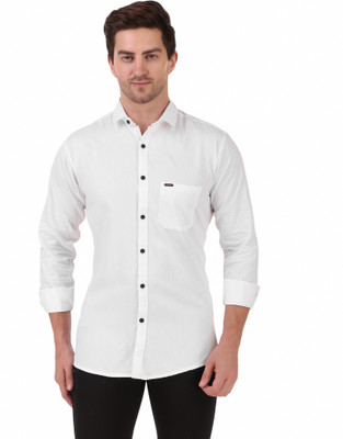 Masher Men Solid Casual White Shirt