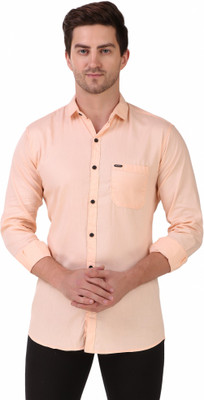 Masher Men Solid Casual Orange Shirt
